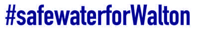 Safe Water For Walton Blue Font Logo
