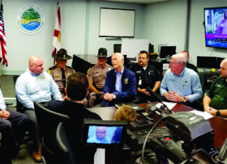 Goveror Rick Scott With Sheriff Michael Adkinson And The Walton County Emergency Management