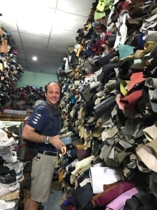 Cameron Tharp In South America About To Dive In And Go Through Thousands Of Leathers To Find The Few Winners (1)