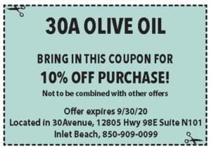 30a Olive Oil Coupons Sowal Sept 2020