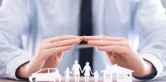 Insurance Protecting Family Health Live, House And Car Concept.