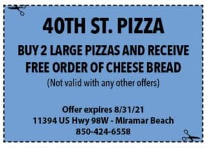 Sowal August 2021 Coupons 40th St Pizza