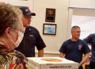 Susan Bowden And Firefighters