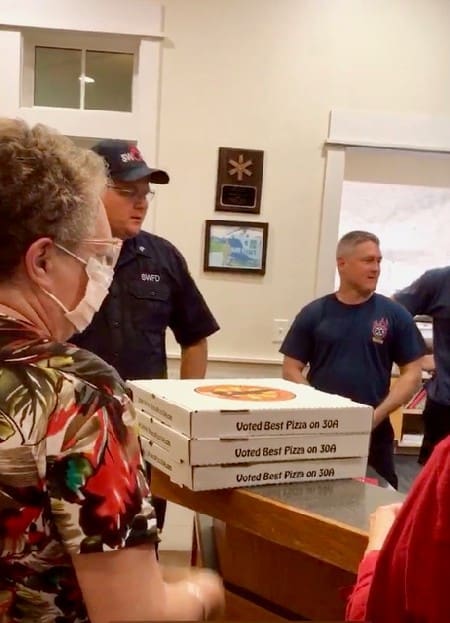 Susan Bowden And Firefighters