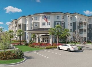Entrance View Rendering Watersound Fountains