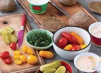 Vegetables And Spread For Vegan Sandwiches