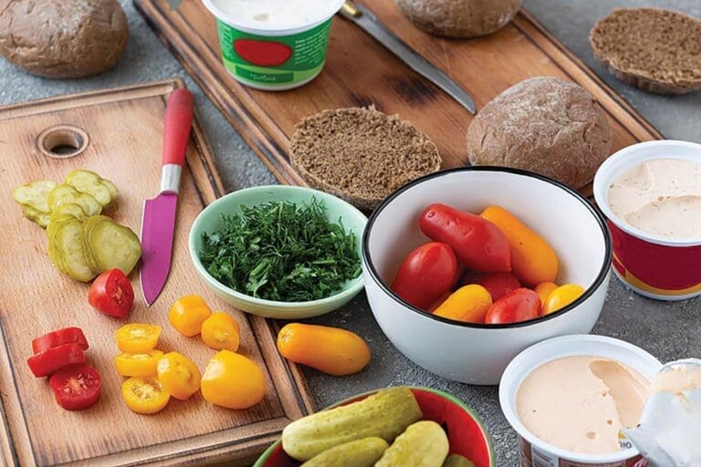 Vegetables And Spread For Vegan Sandwiches