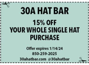 Sowal Life 2023 Dec Coupons 30a Hat Bar