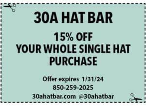 Sowal Life 2024 Jan Coupons 30a Hat Bar