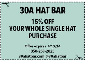 Sowal Life 2024 March Coupons 30a Hat Bar