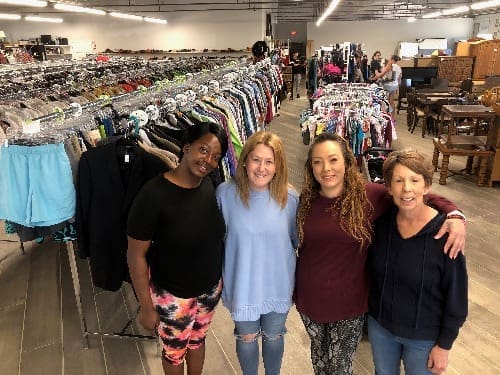 Store Manager Brandee Anderson, Second From Left, With Path Of Grace Thrift Store Staffers