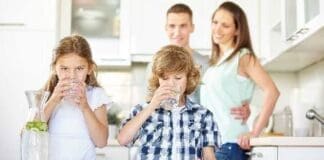 Family Drinking Water