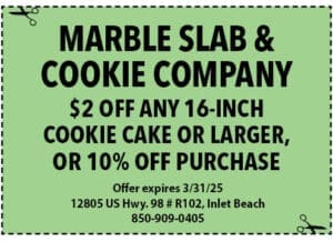 South Walton Life Coupons 2025 March Marble Slab